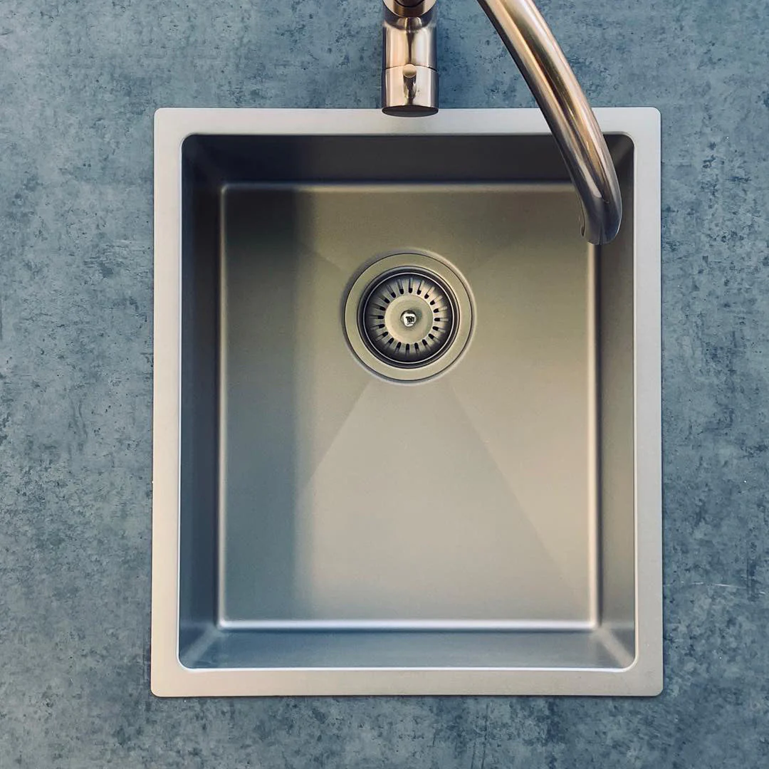 Meir Kitchen Mini Sink Single Bowl 382mm X 272mm - Brushed Nickel - Image 6