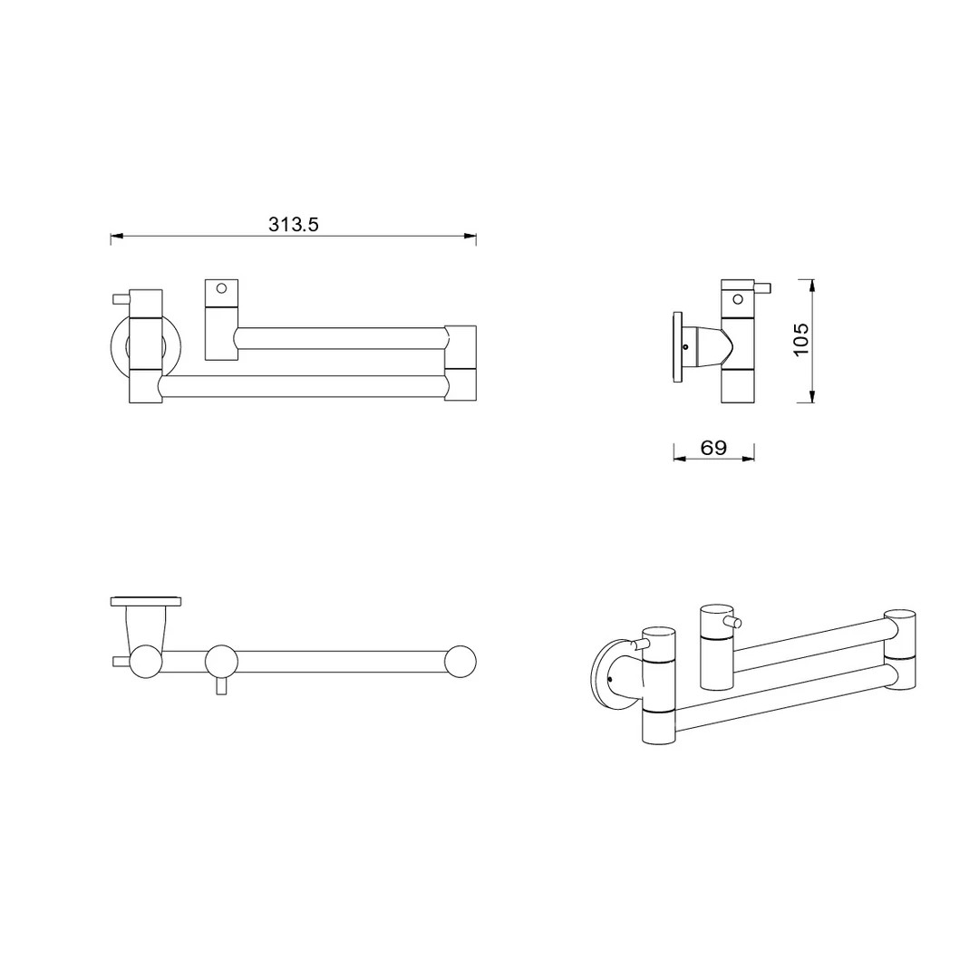 Meir Kitchen Pot Filler Brushed Nickel Mk21-Pvdbn - Image 2