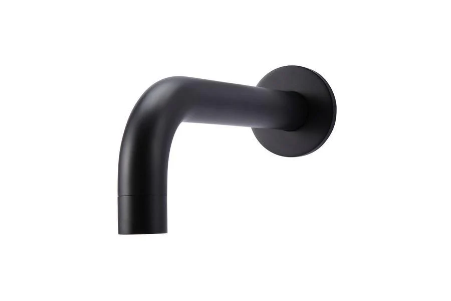 Meir Matte Black Round Curved Wall Spout 200mm - Image 10