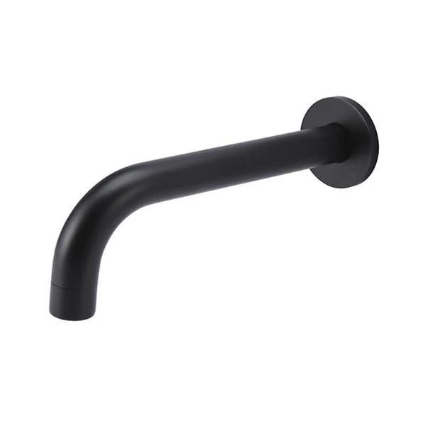 Meir Matte Black Round Curved Wall Spout 200mm - Image 2