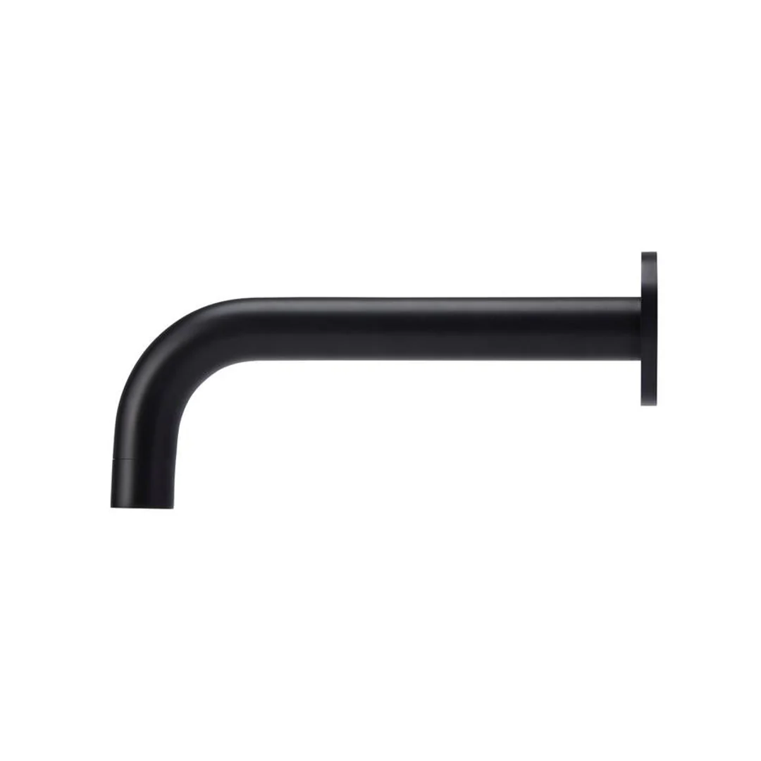 Meir Matte Black Round Curved Wall Spout 200mm - Image 3