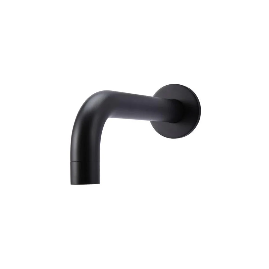 Meir Matte Black Round Curved Wall Spout 200mm - Image 4