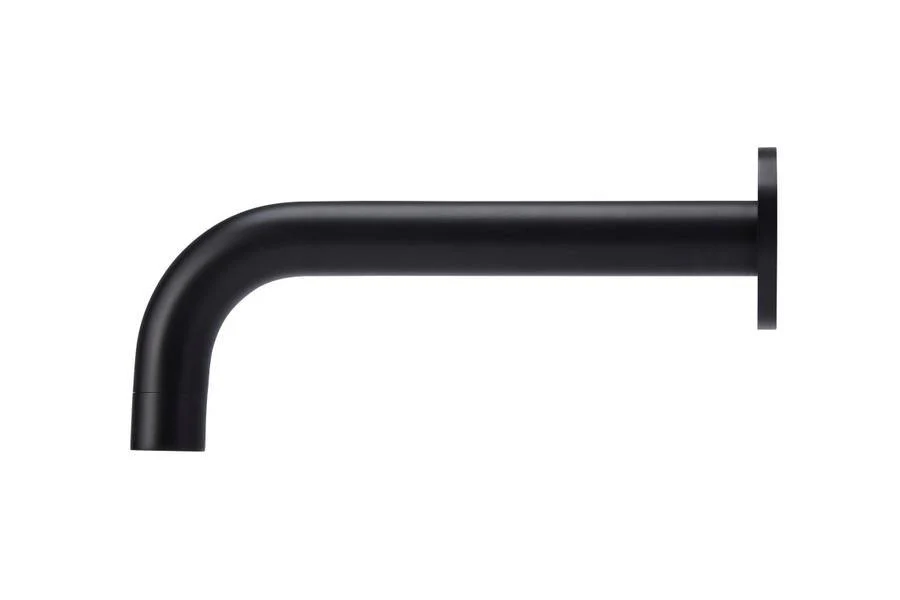 Meir Matte Black Round Curved Wall Spout 200mm - Image 7