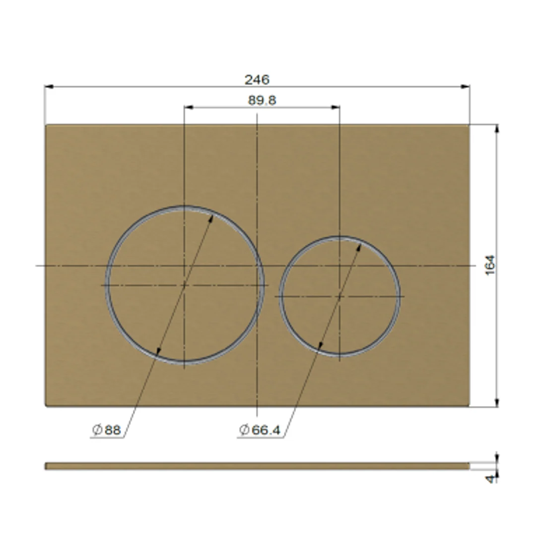 Meir Meir Sigma 21 Dual Flush Plates For Geberit Brushed Nickel - Image 2