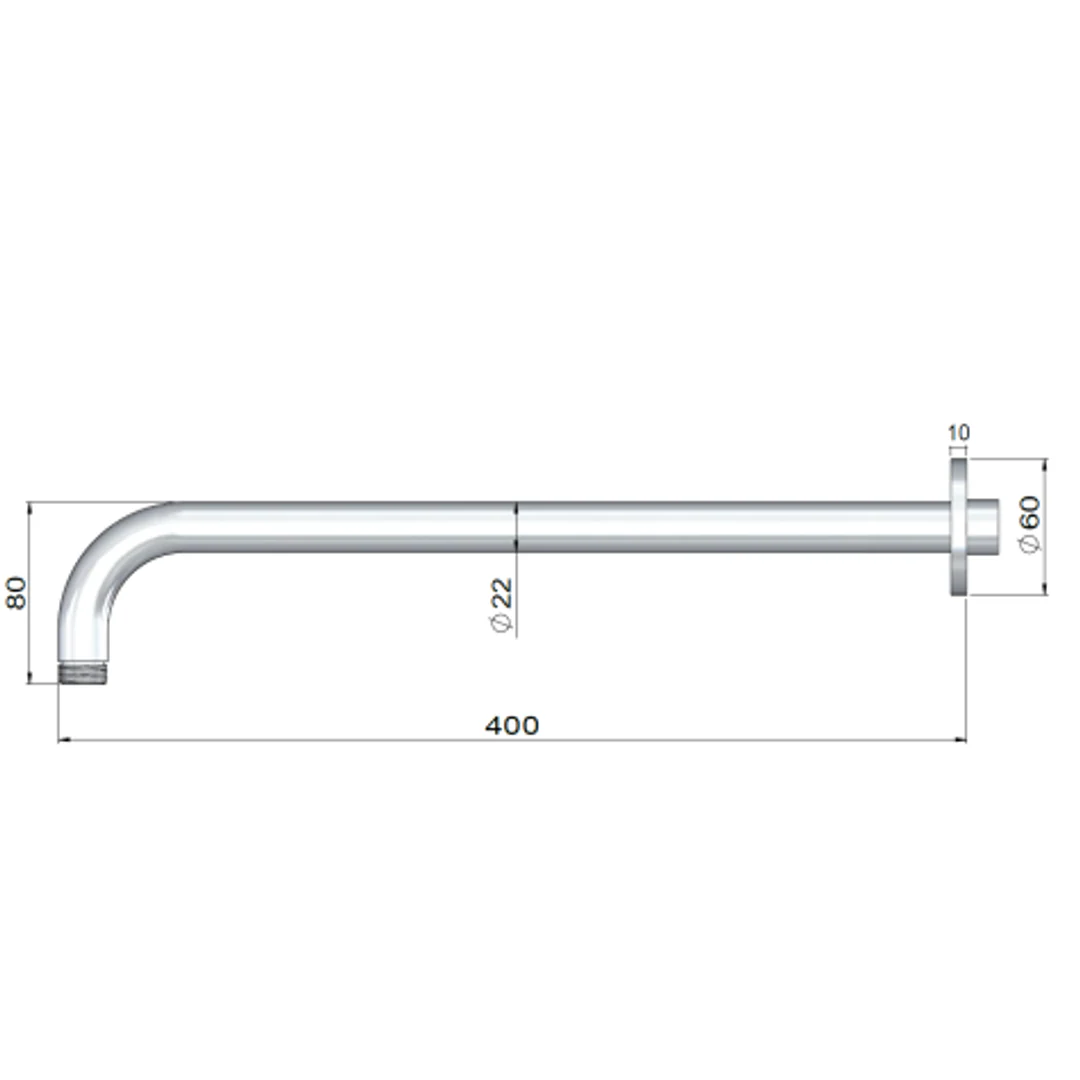 Meir Outdoor Shower Arm 400Mm Xxx Stainless Steel - Image 2