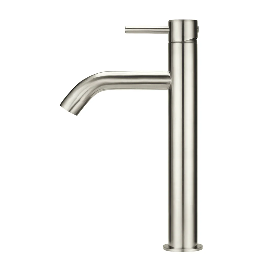 Meir Piccola Tall Basin Mixer Tap With 130Mm Spout Brushed Nickel - Image 3