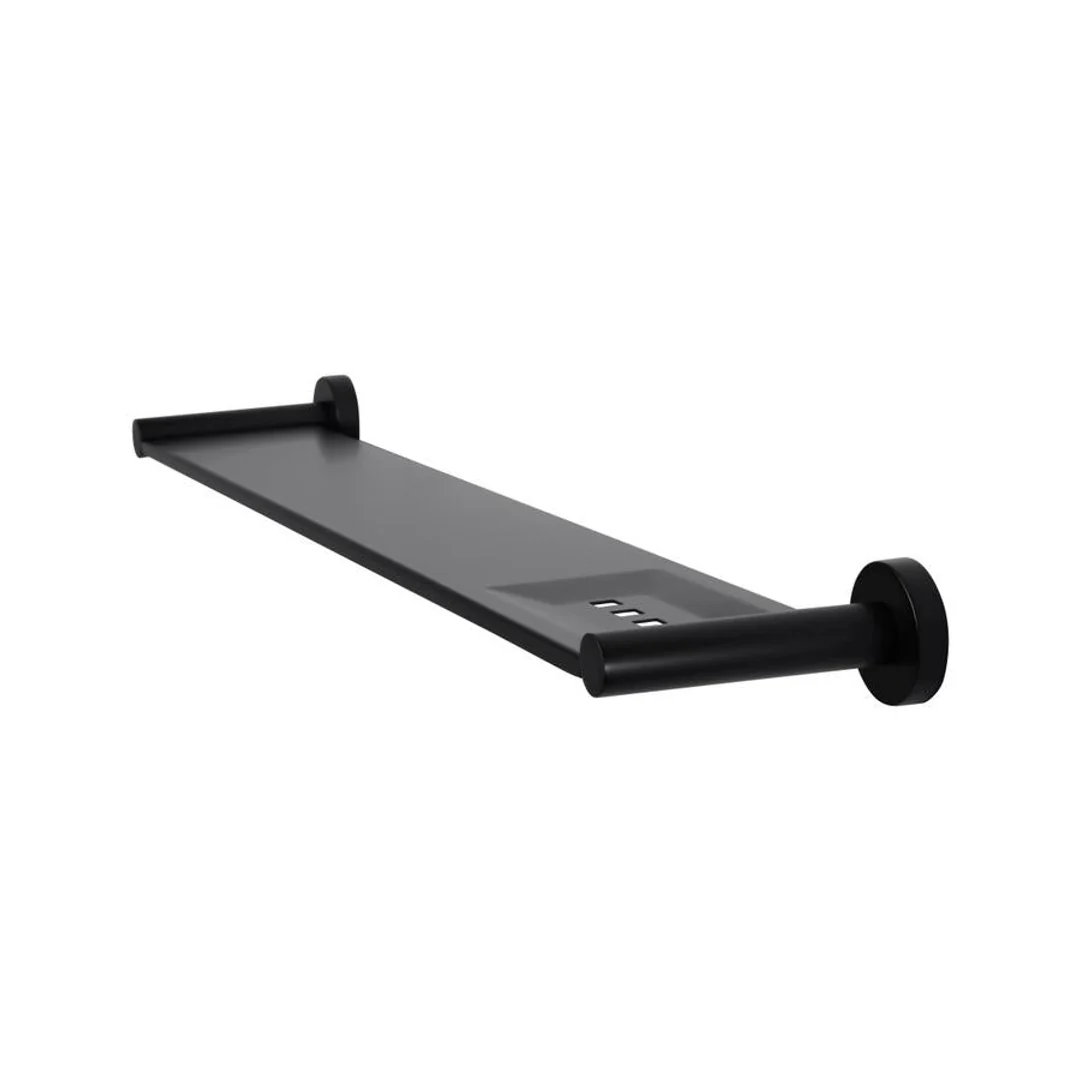 Meir Round Bathroom Shelf Matte Black - Image 3