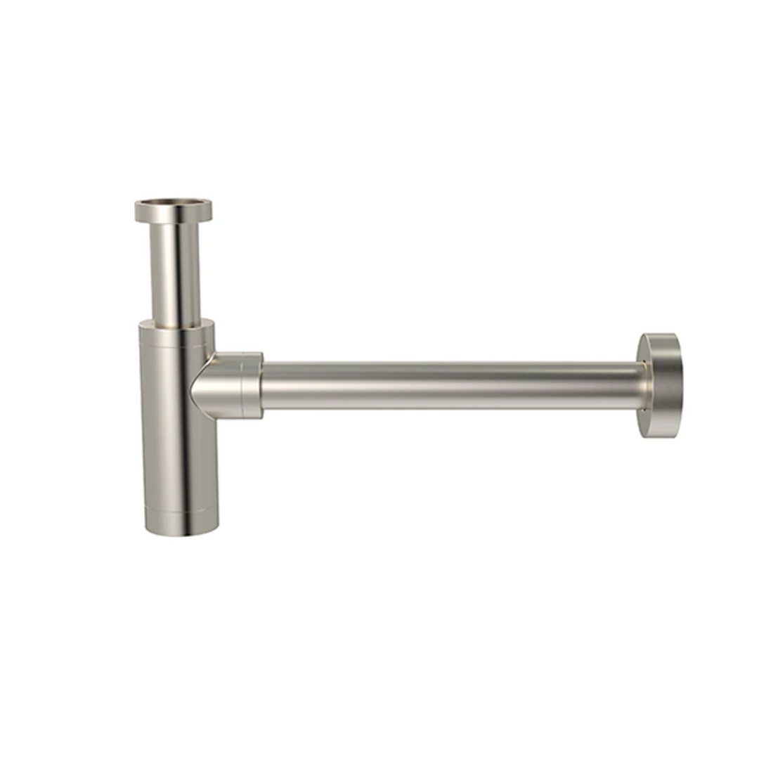 Meir Round Bottle Trap For 32mm Basin Waste & 32mm Waste Pipe With 40mm Adapter Brushed Nickel