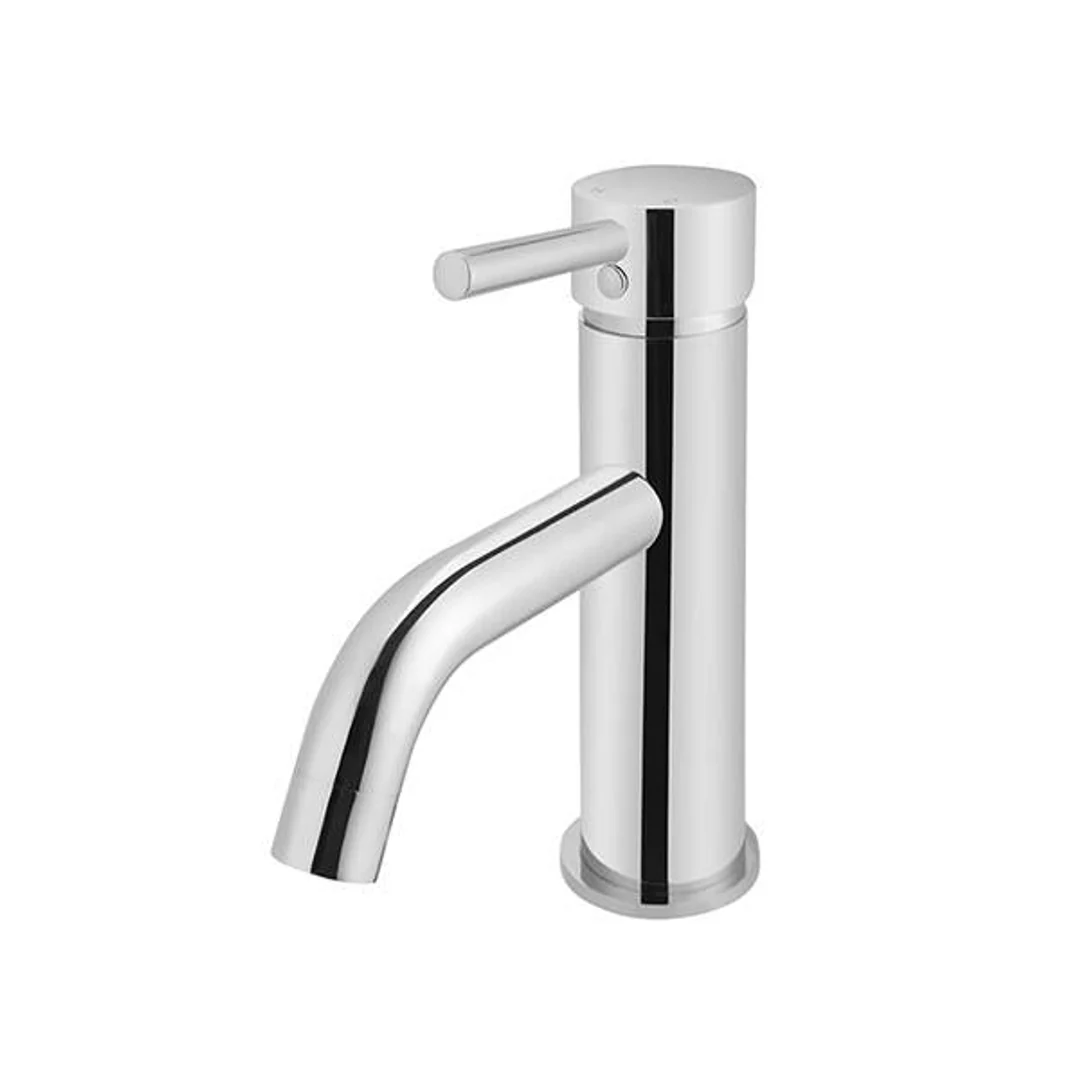 Meir Round Chrome Basin Mixer With Curved Spout - Image 2
