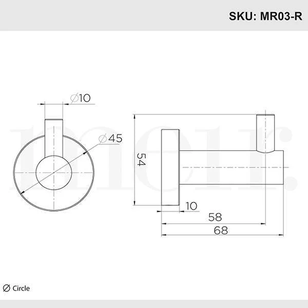 Meir Round Chrome Robe Hook - Image 8