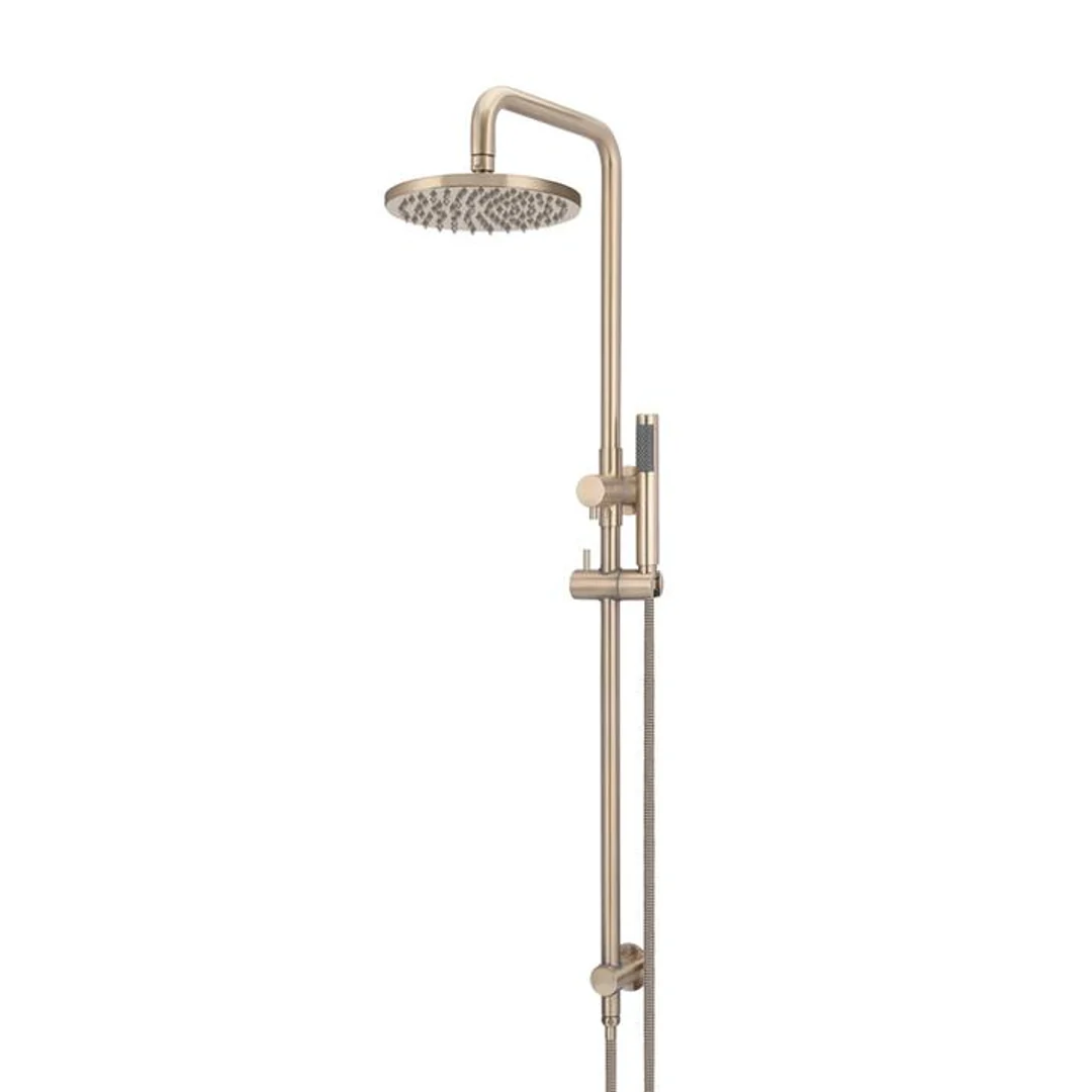 Meir Round Combination Shower Rail 200mm Rose & Hand Shower - Champagne - Image 3