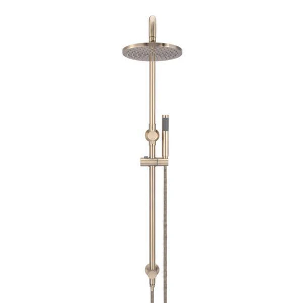Meir Round Combination Shower Rail 200mm Rose & Hand Shower - Champagne - Image 5
