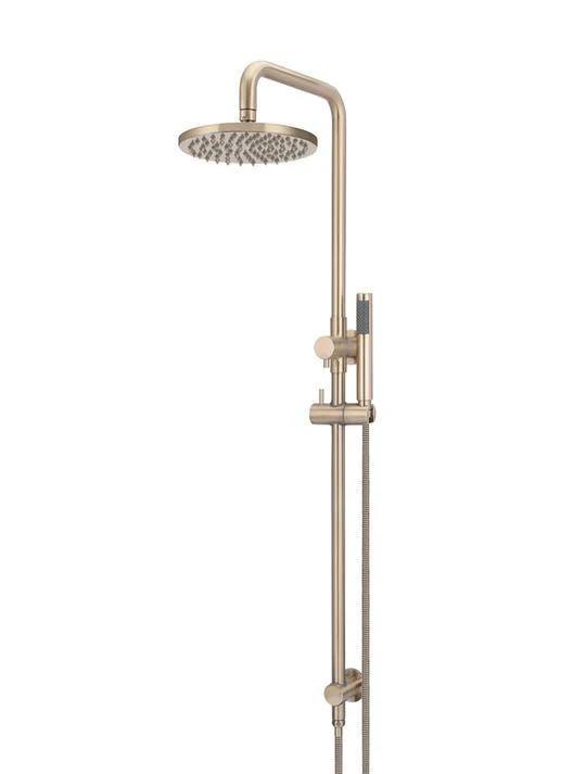 Meir Round Combination Shower Rail 200mm Rose & Hand Shower - Champagne - Image 7