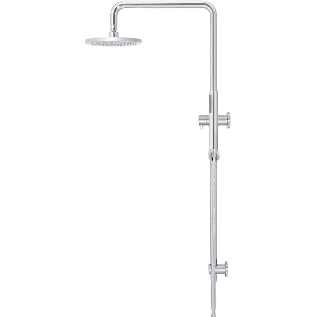 Meir Round Combination Shower Rail 200mm Rose & Hand Shower - Chrome - Image 3