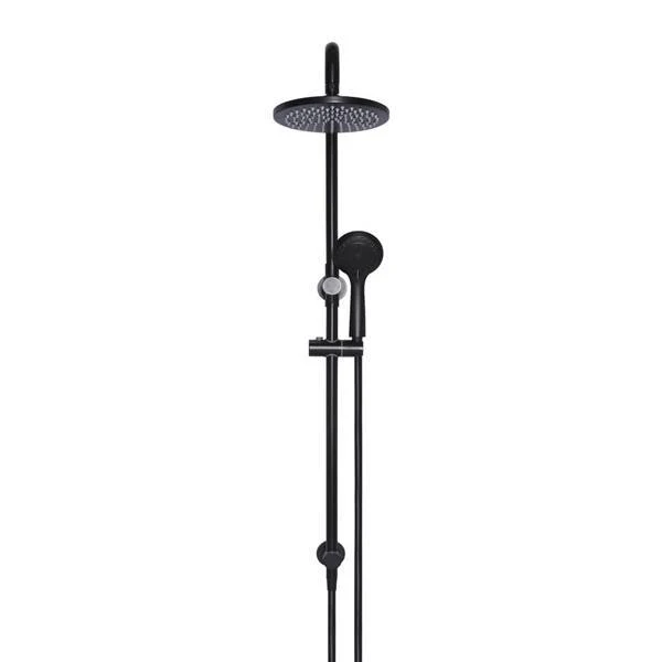 Meir Round Combination Shower Rail 200mm Rose & Hand Shower - Matte Black - Image 2