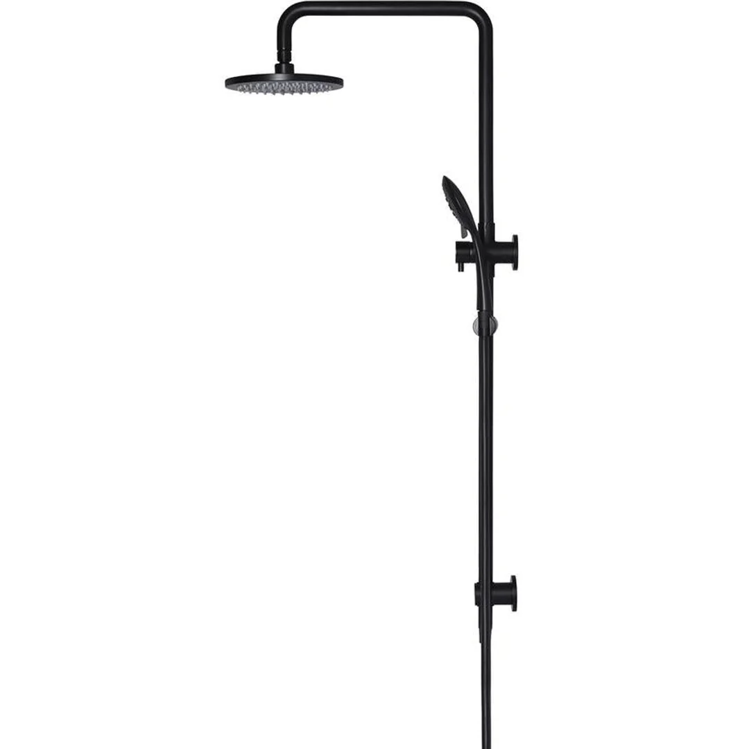 Meir Round Combination Shower Rail 200mm Rose & Hand Shower - Matte Black - Image 4