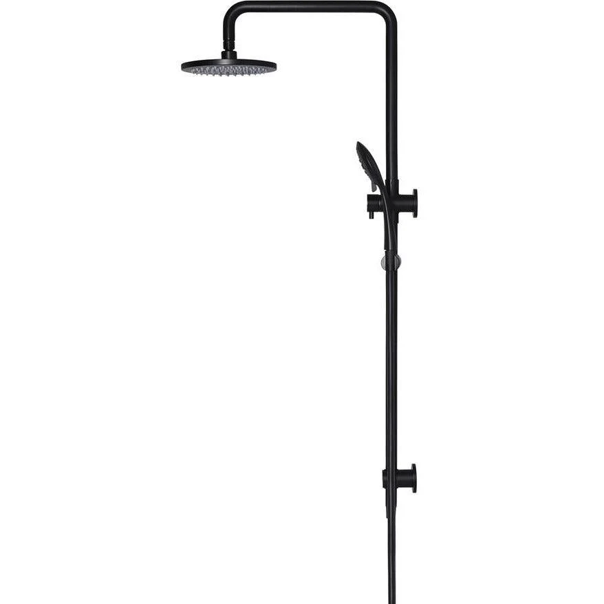 Meir Round Combination Shower Rail 200mm Rose & Hand Shower - Matte Black - Image 6