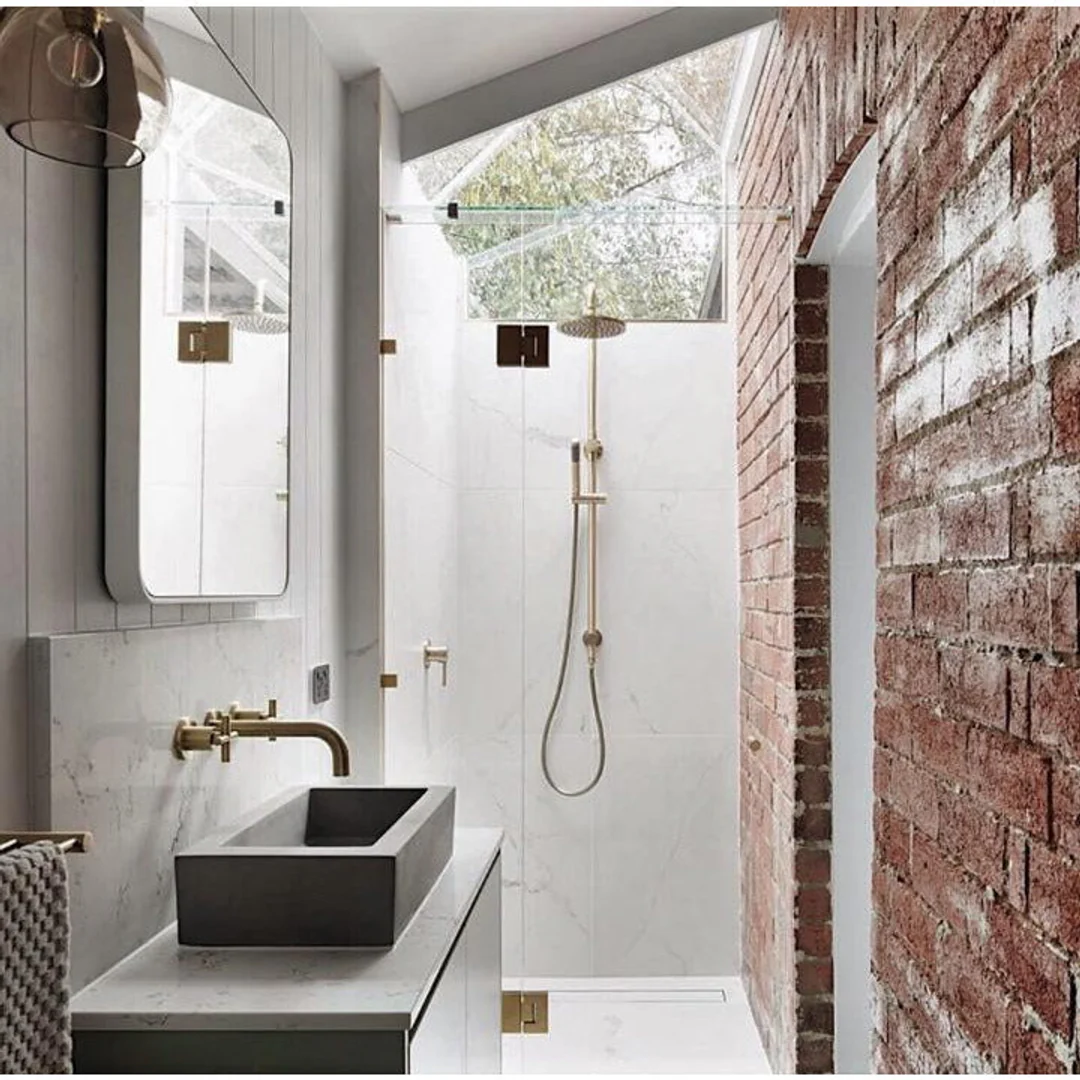 Meir Round Combination Shower Rail 200mm Rose & Hand Shower - Tiger Bronze - Image 5