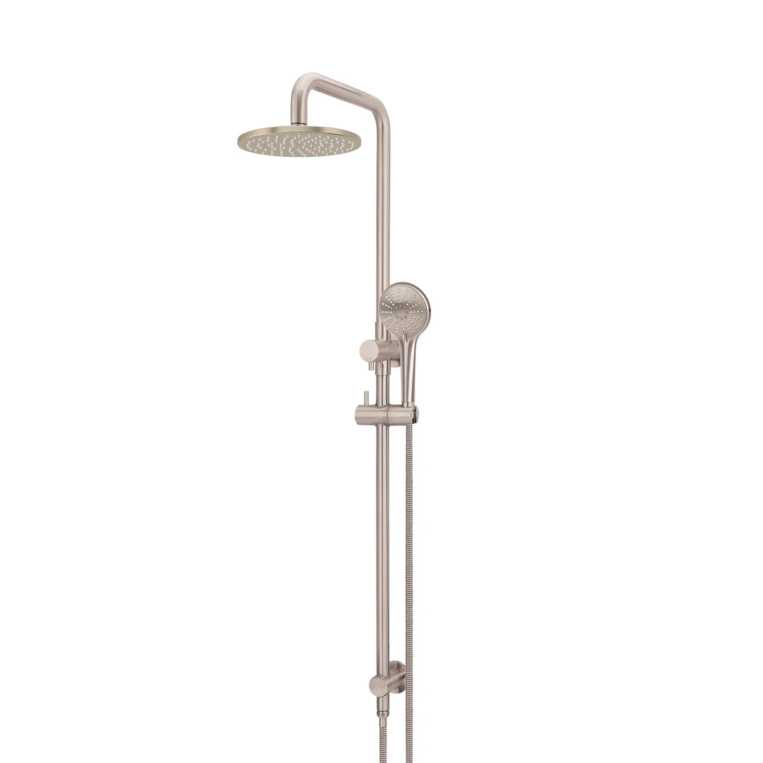 Meir Round Combination Shower Rail 200Mm Rose Three Function Hand Shower Champagne - Image 3