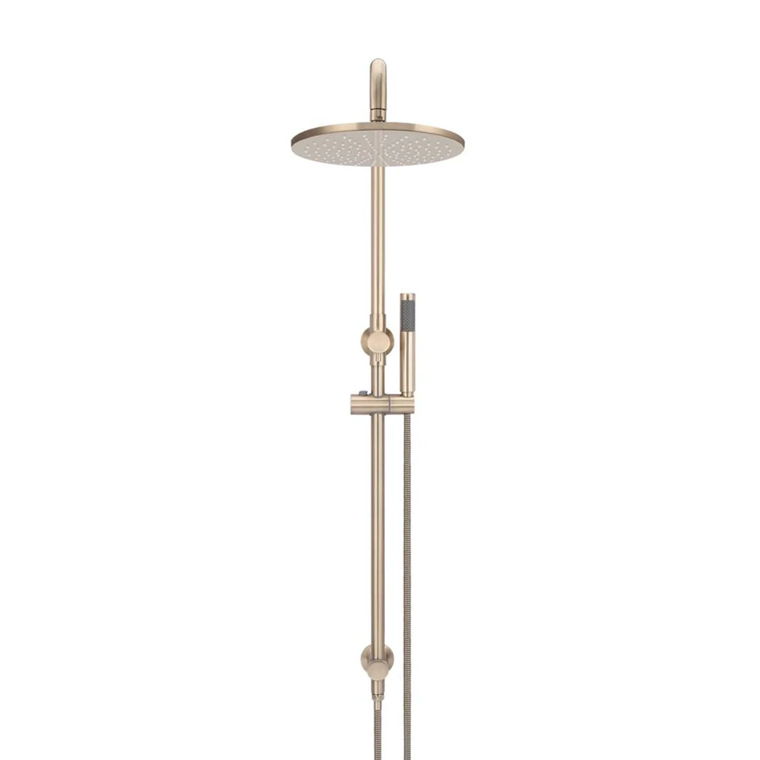 Meir Round Combination Shower Rail 300mm Rose & Hand Shower - Champagne - Image 5