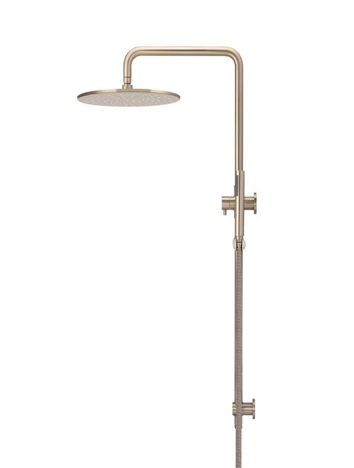 Meir Round Combination Shower Rail 300mm Rose & Hand Shower - Champagne - Image 8