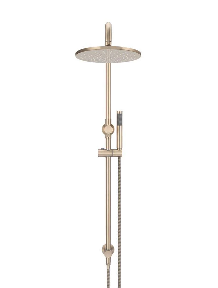 Meir Round Combination Shower Rail 300mm Rose & Hand Shower - Champagne - Image 9