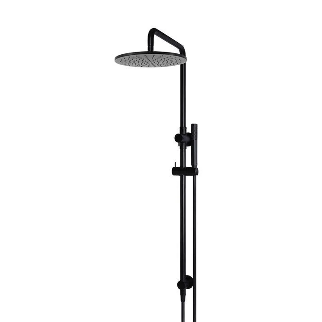 Meir Round Combination Shower Rail 300mm Rose & Hand Shower - Matte Black