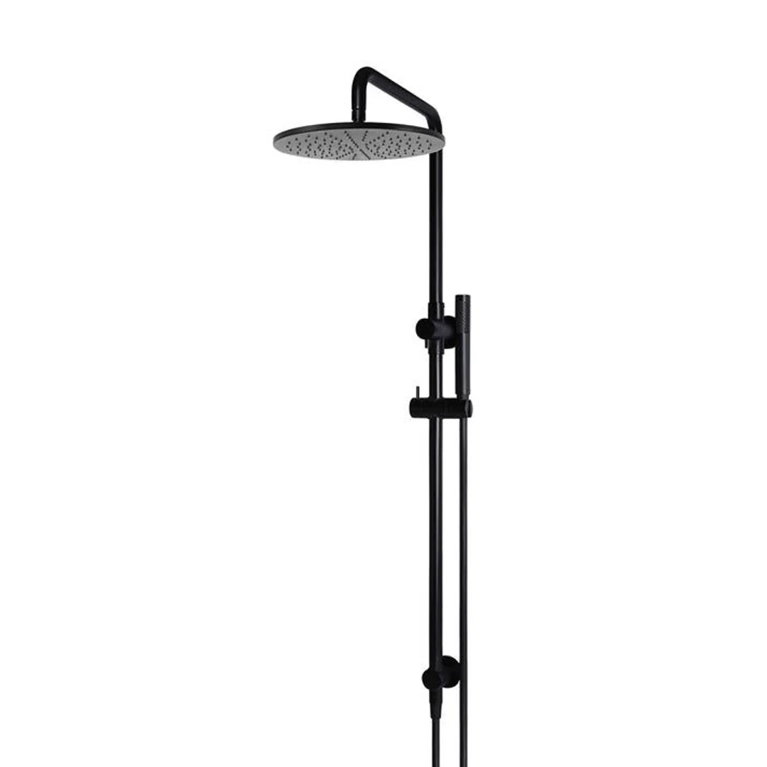 Meir Round Combination Shower Rail 300mm Rose & Hand Shower - Matte Black - Image 4