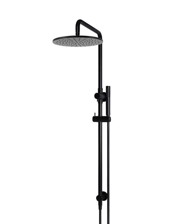 Meir Round Combination Shower Rail 300mm Rose & Hand Shower - Matte Black - Image 9