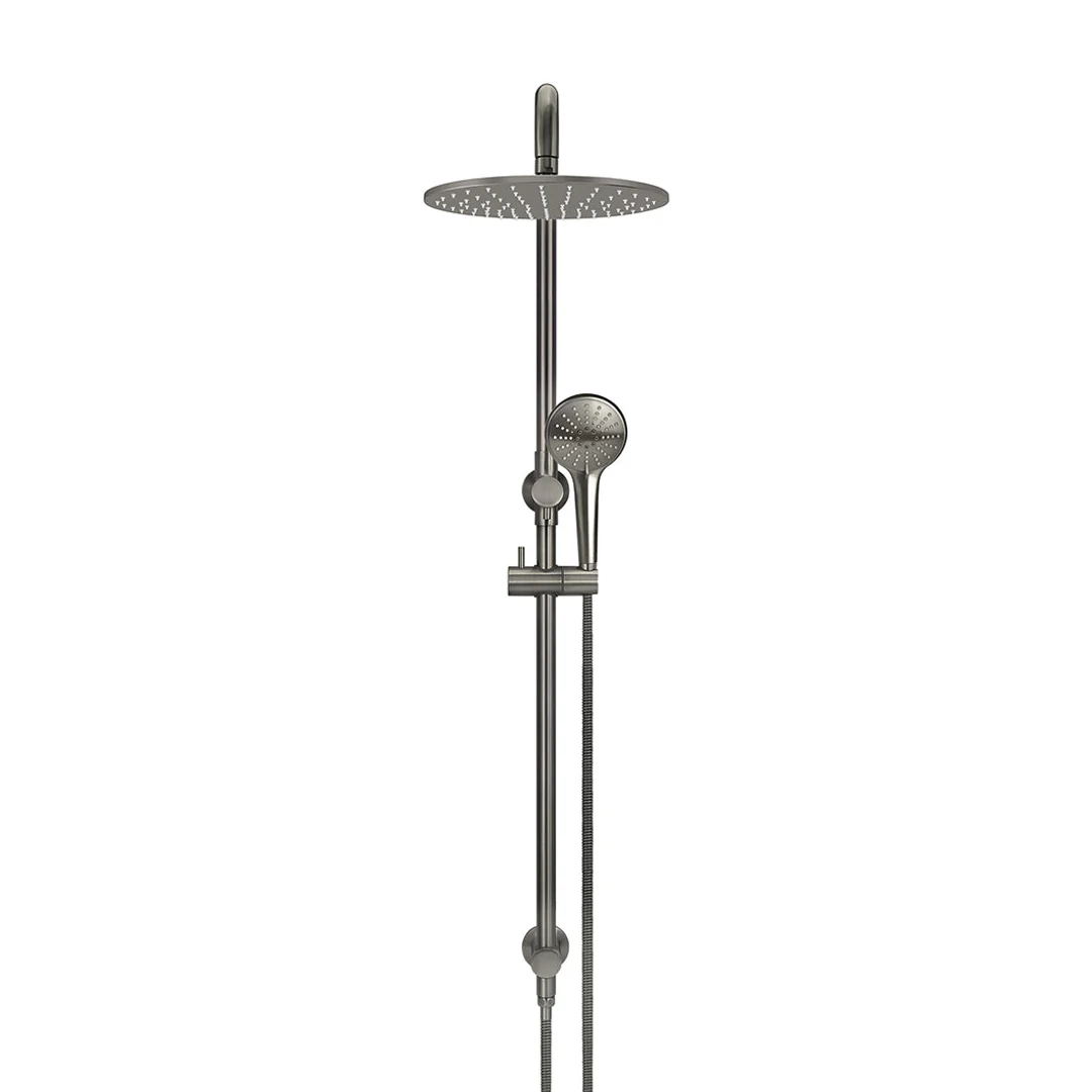 Meir Round Combination Shower Rail 300mm Rose Three Function Hand Shower Shadow