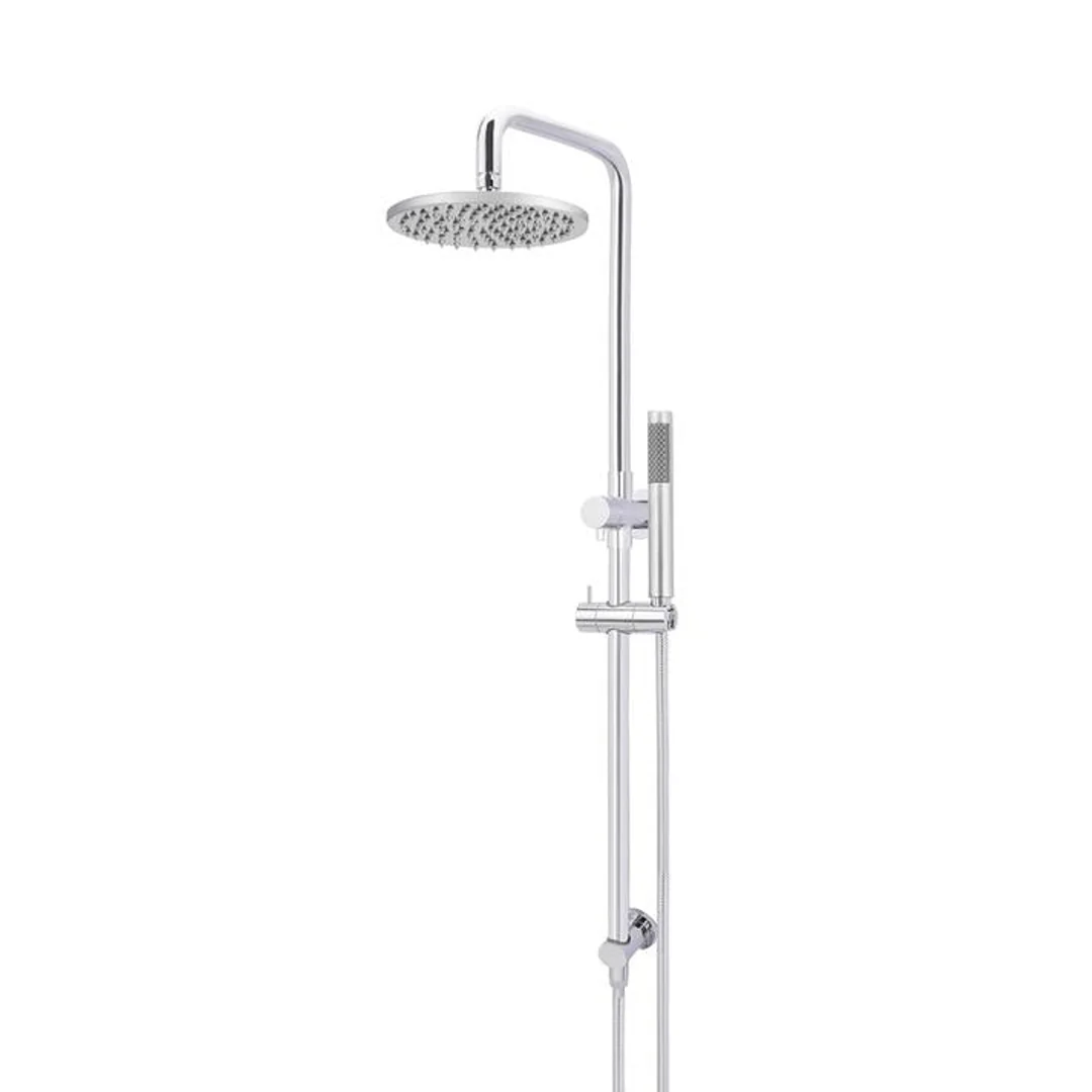 Meir Round Combo Shower Rail 200mm Rose 3-Function Hand Shower Polished Chrome - Image 4