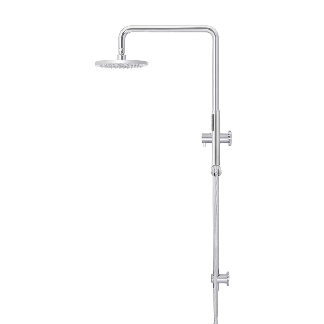 Meir Round Combo Shower Rail 200mm Rose 3-Function Hand Shower Polished Chrome - Image 5