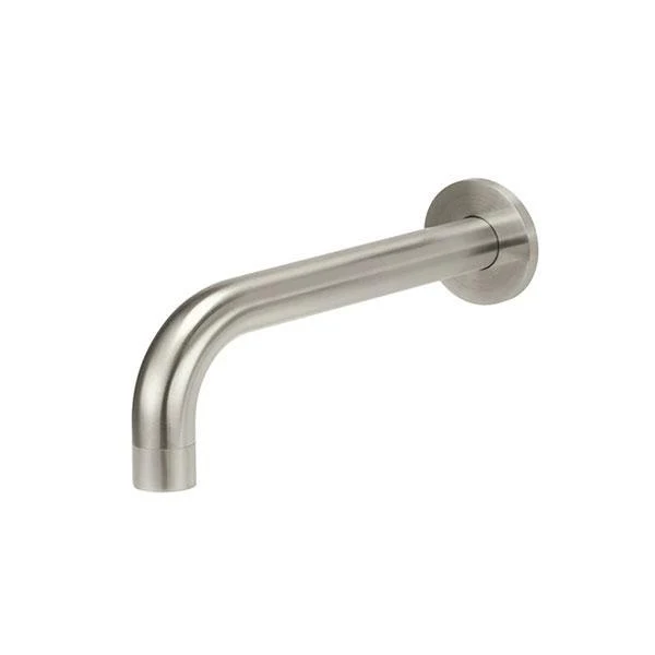 Meir Round Curved Wall Spout Brushed Nickel 200mm - Image 2