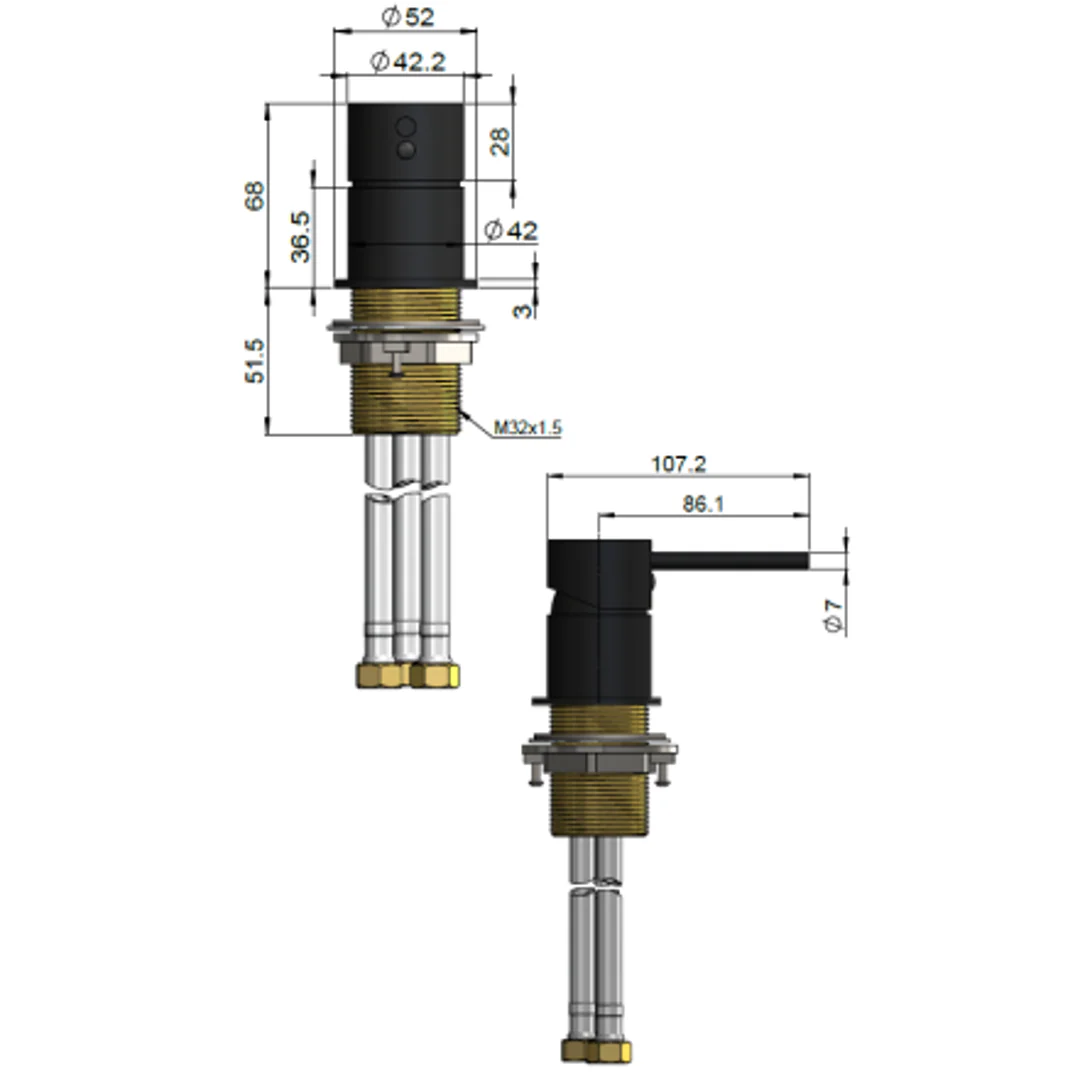 Meir Round Deck Mounted Mixer Shadow - Image 3
