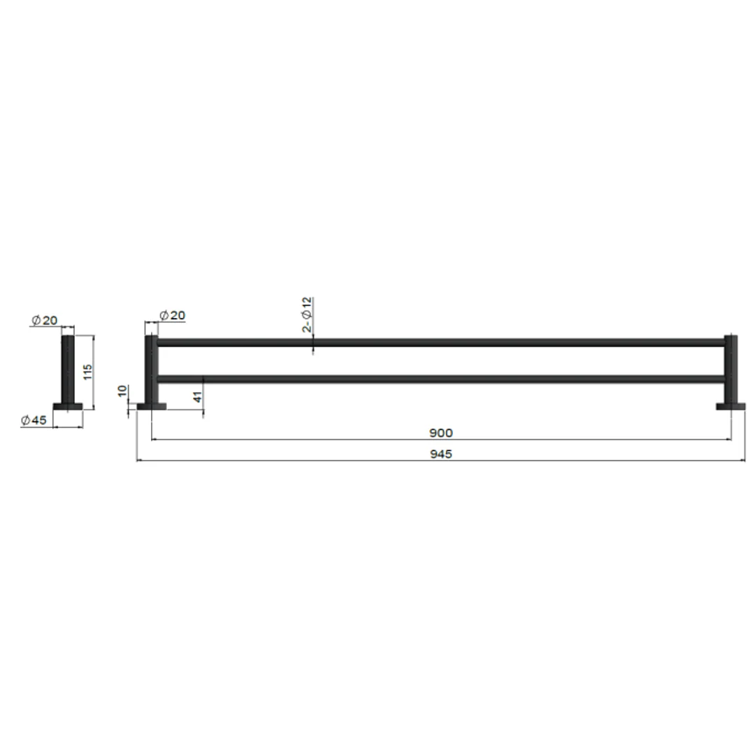 Meir Round Double Towel Rail 900Mm Champagne - Image 3
