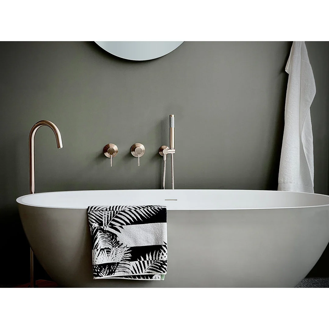 Meir Round Freestanding Bath Spout Champagne - Image 5