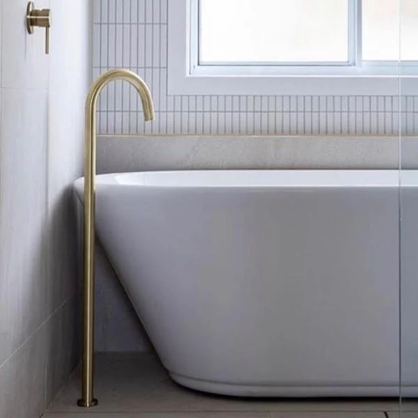 Meir Round Freestanding Bath Filler - Tiger Bronze - Image 6
