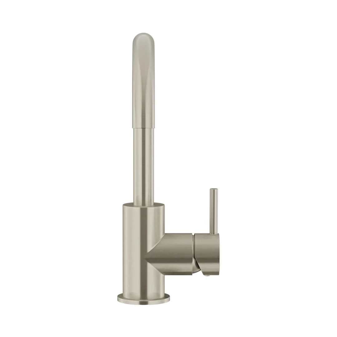 Meir Round Gooseneck Basin Mixer With Cold Start Brushed Nickel - Image 3