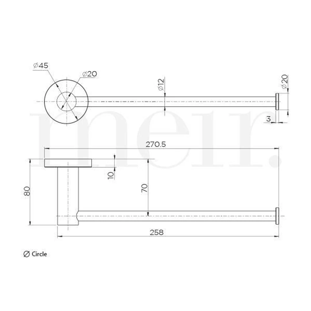 Meir Round Guest Towel Rail Champagne - Image 5