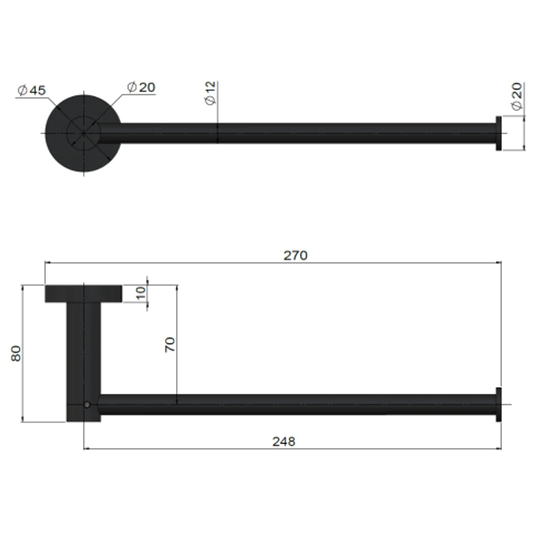Meir Round Guest Towel Rail Champagne - Image 2