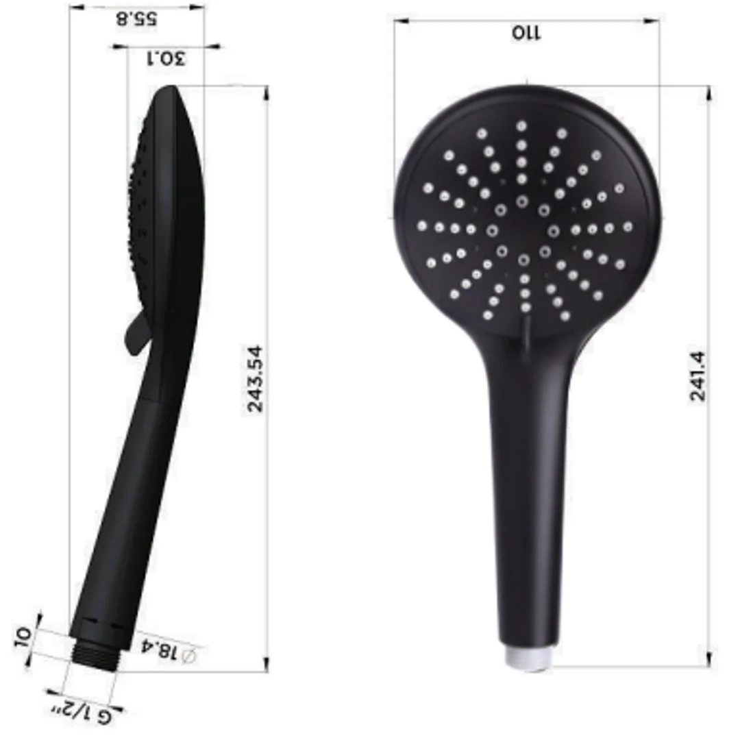 Meir Round Hand Shower Three Function Brushed Nickel - Image 2