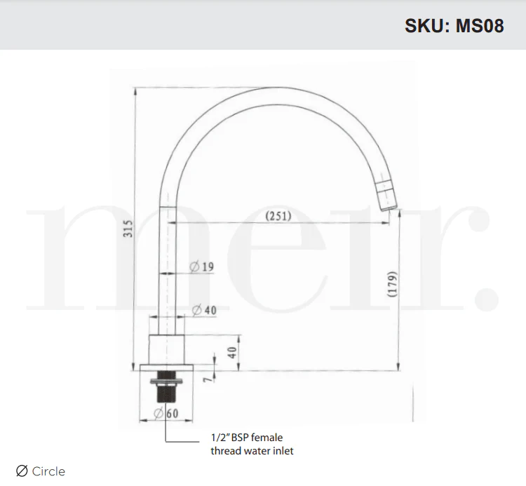 Meir Round High Rise Swivel Hob Spout Matte Black - Image 7