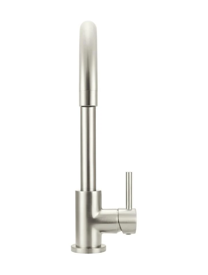 Meir Round Gooseneck Kitchen Mixer Tap Brushed Nickel - Image 11