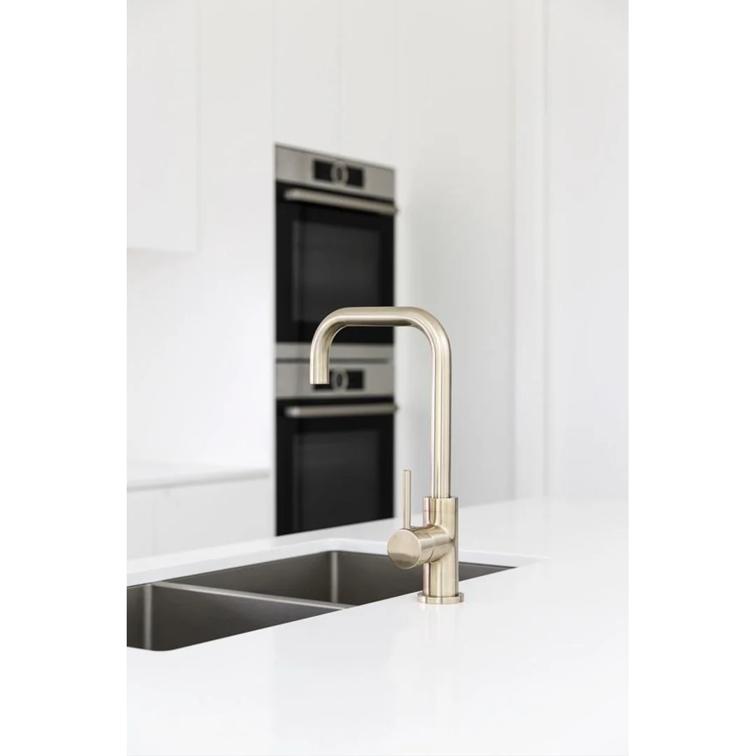 Meir Round Kitchen Mixer Tap Brushed Nickel - Image 9