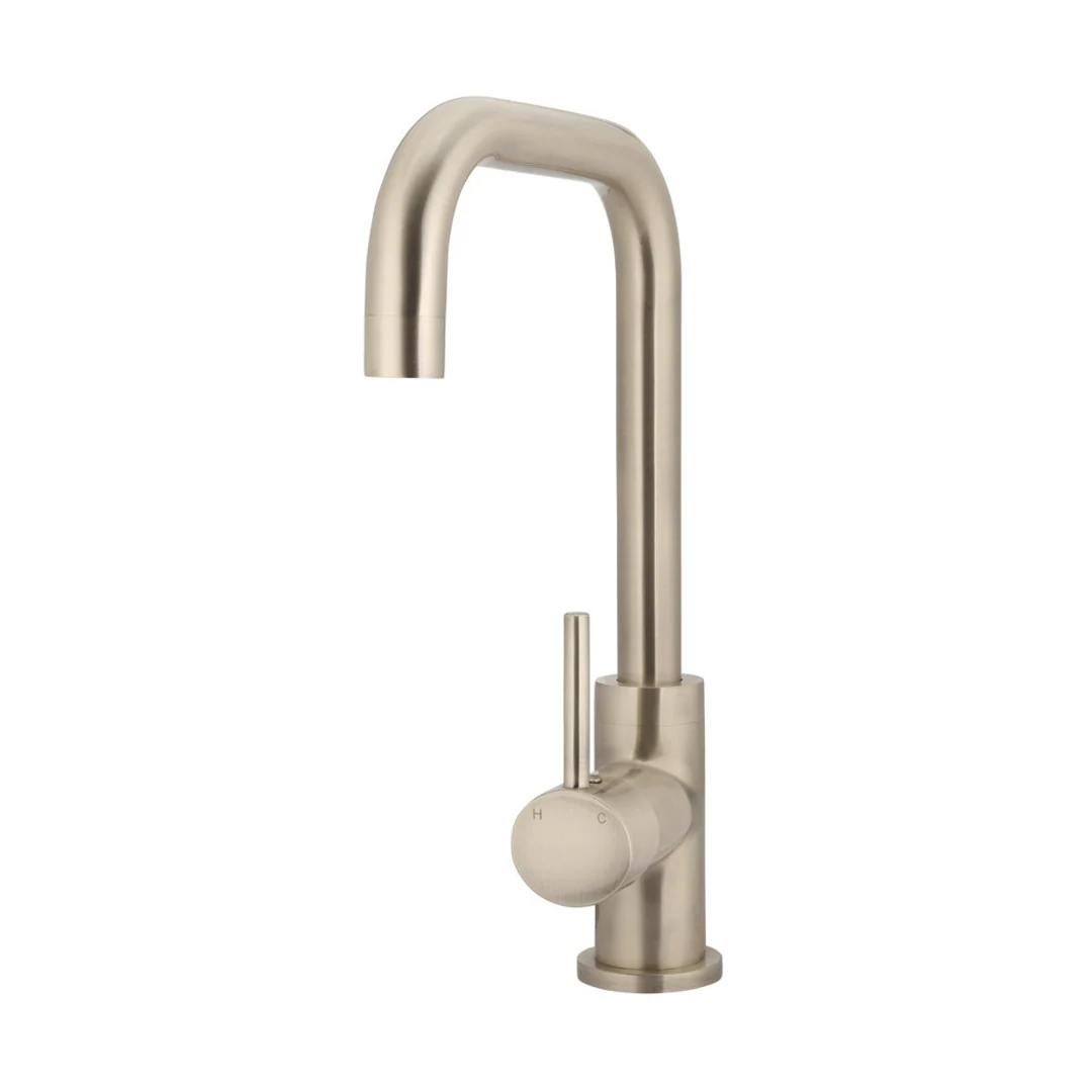 Meir Round Kitchen Mixer Tap Champagne - Image 2