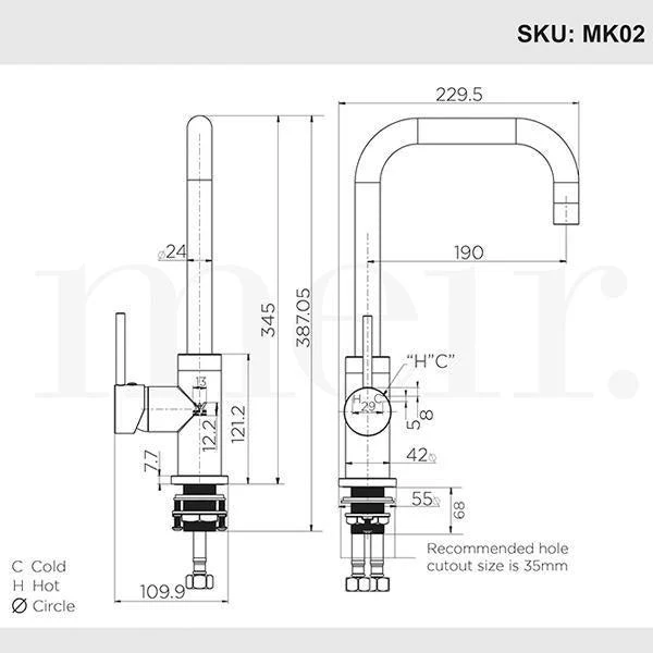 Meir Round Kitchen Mixer Tap Polished Chrome - Image 8