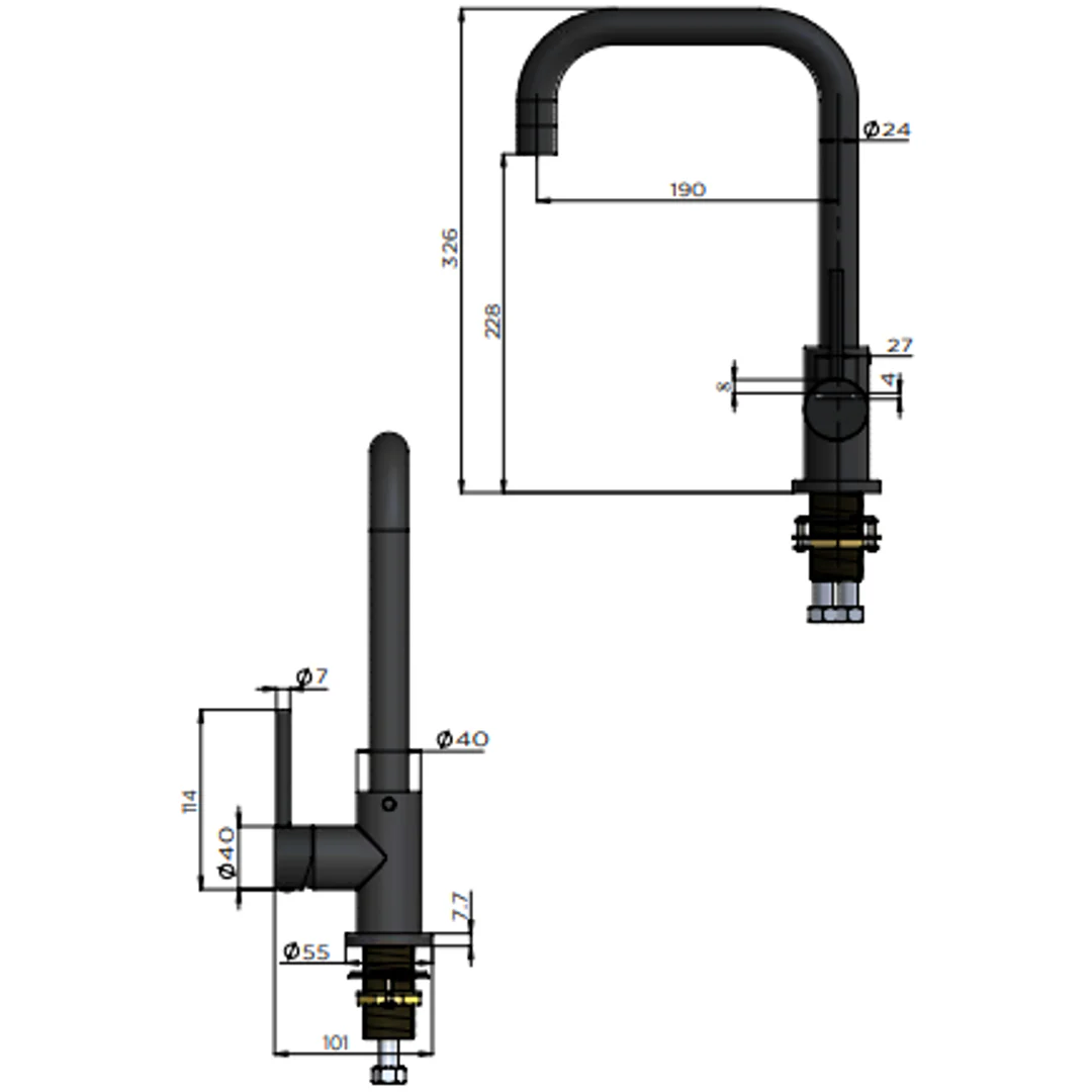 Meir Round Kitchen Mixer Tap Lustre Bronze - Image 2