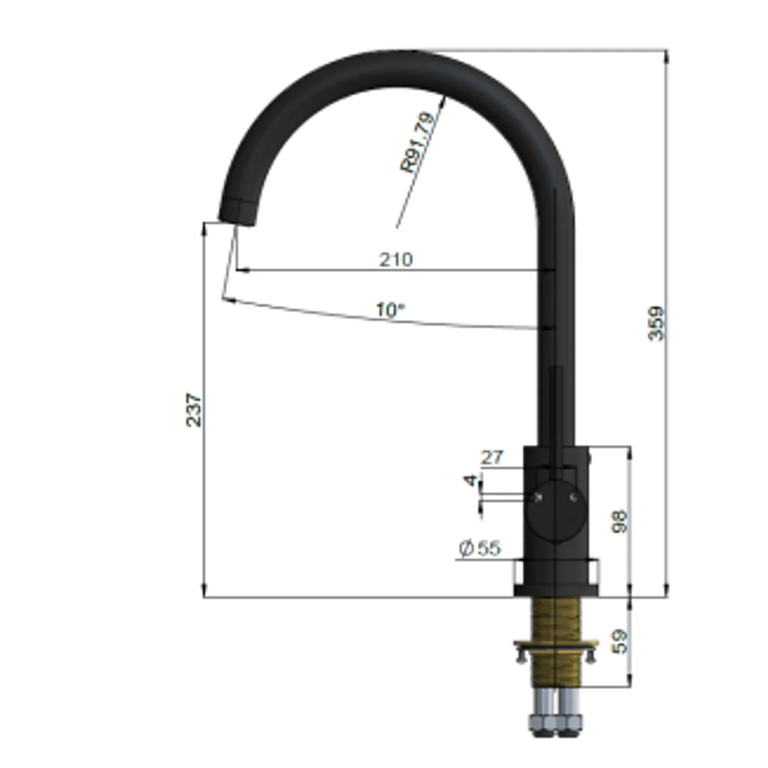 Meir Round Gooseneck Kitchen Mixer Tap Tiger Bronze - Image 3
