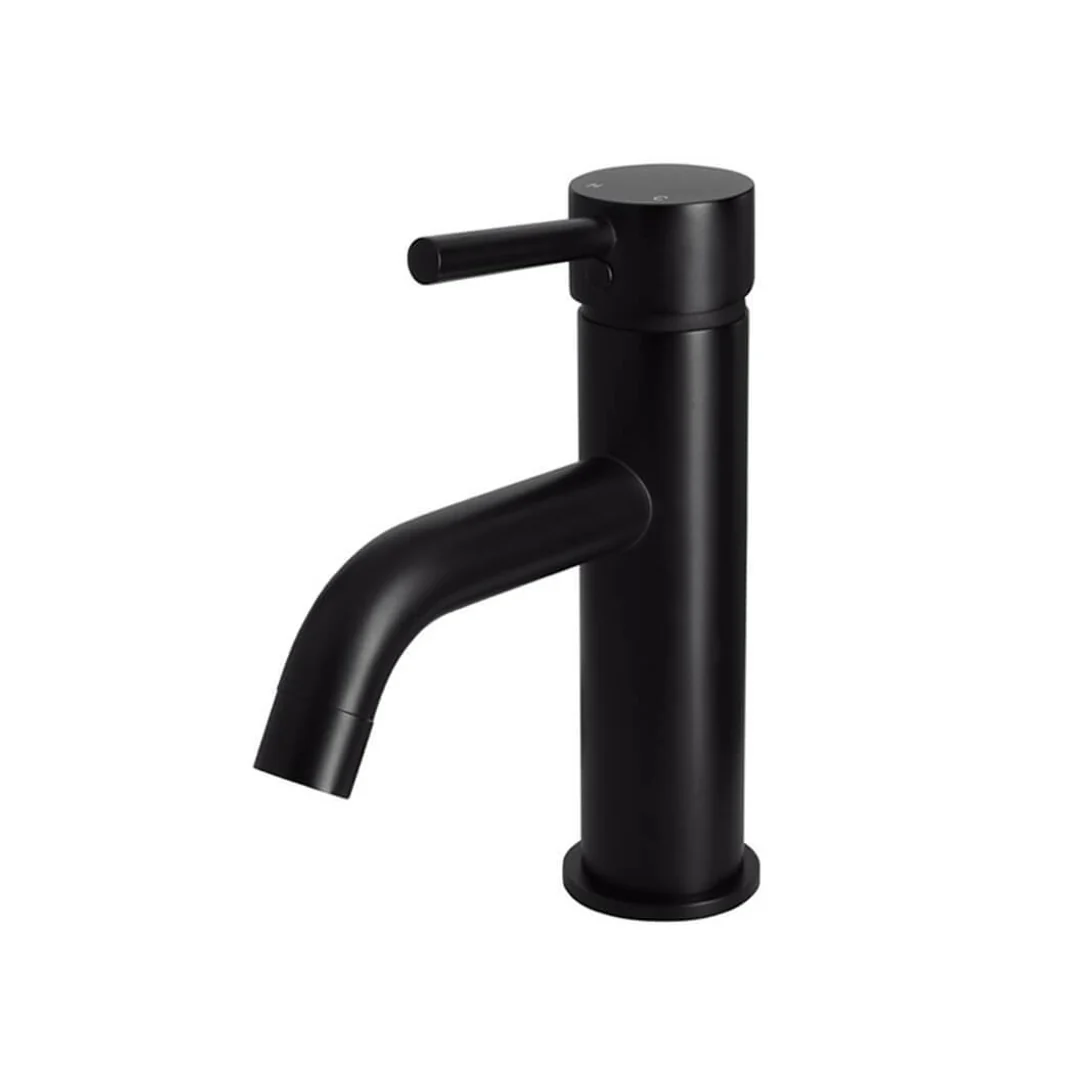 Meir Round Basin Mixer Curved Matte Black - Image 2