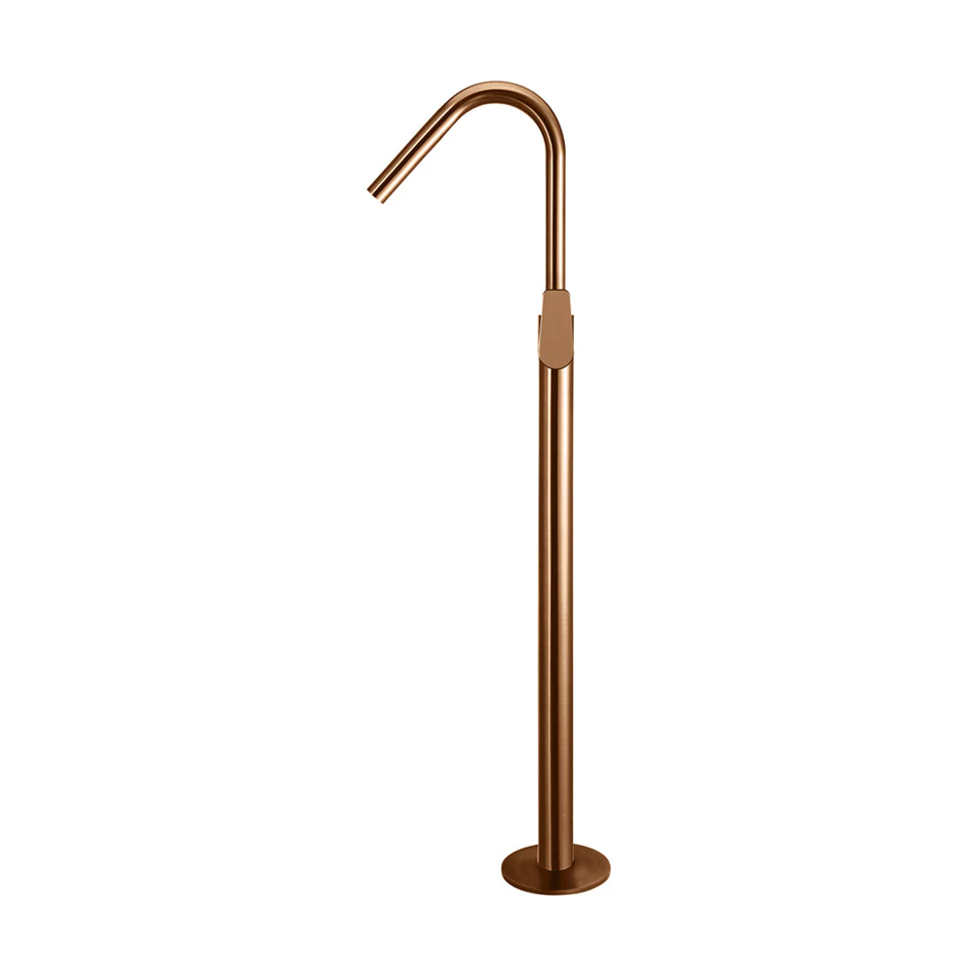 Meir Round Paddle Freestanding Bath Spout And Hand Shower Lustre Bronze - Image 3